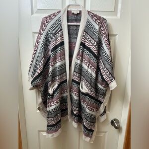 Aritzia Golden TNA Alpaca and Wool Blend Oversize Tribal Shawl Wrap